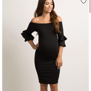 Black pink blush maternity dress M
